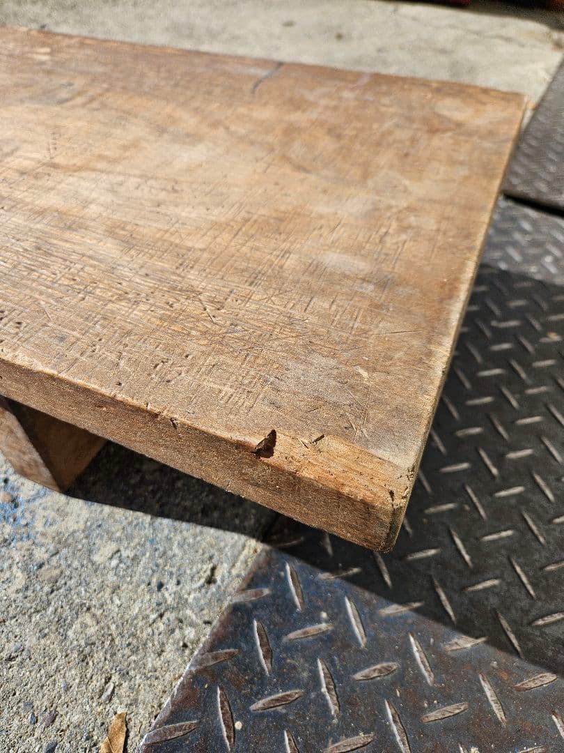 日本のアンティーク 古い裁板 在銘 無垢 一枚板 裁ち台 作業台 ヴィンテージ