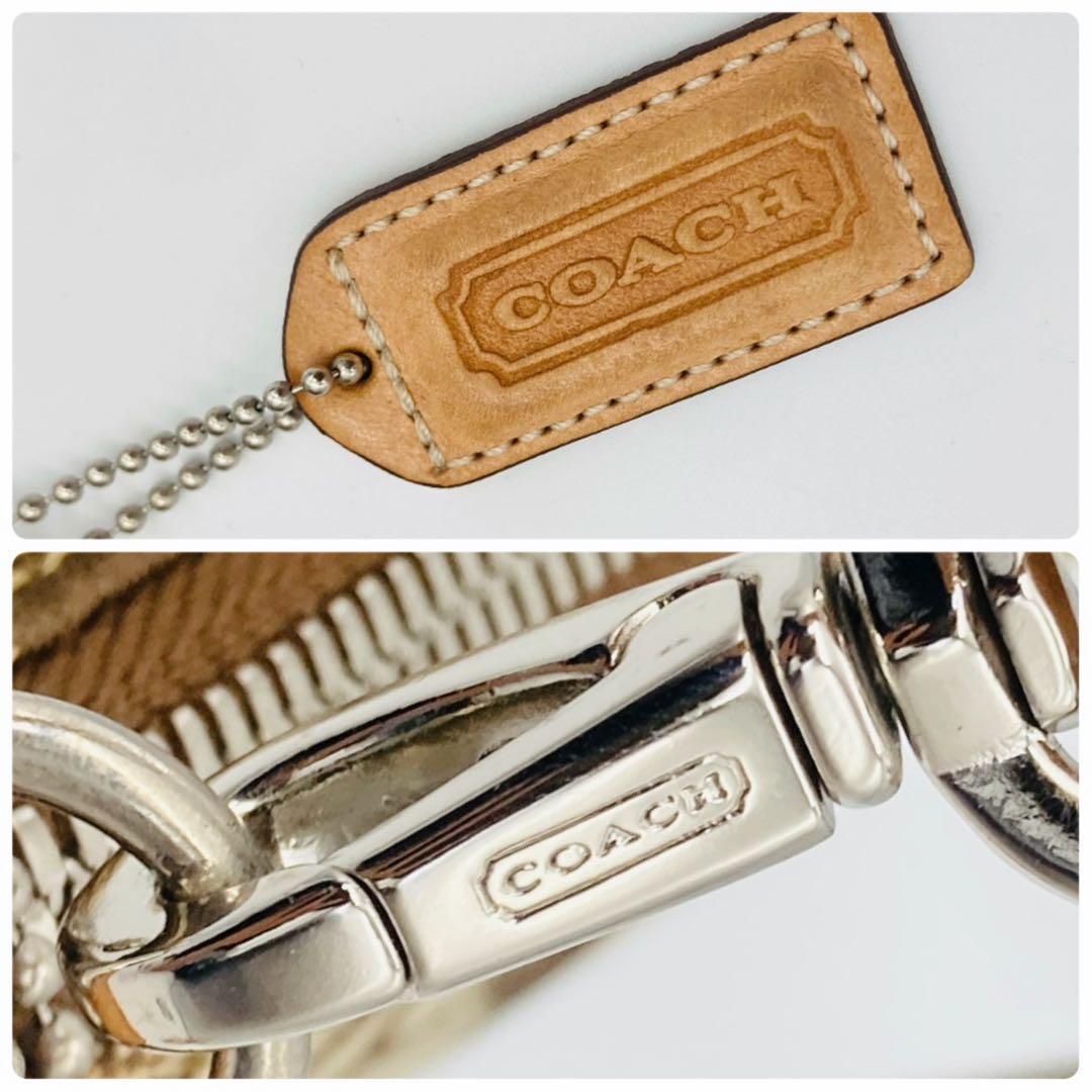COACH コーチ アクセサリーポーチ ワンショルダー シグネチャー ブラウン