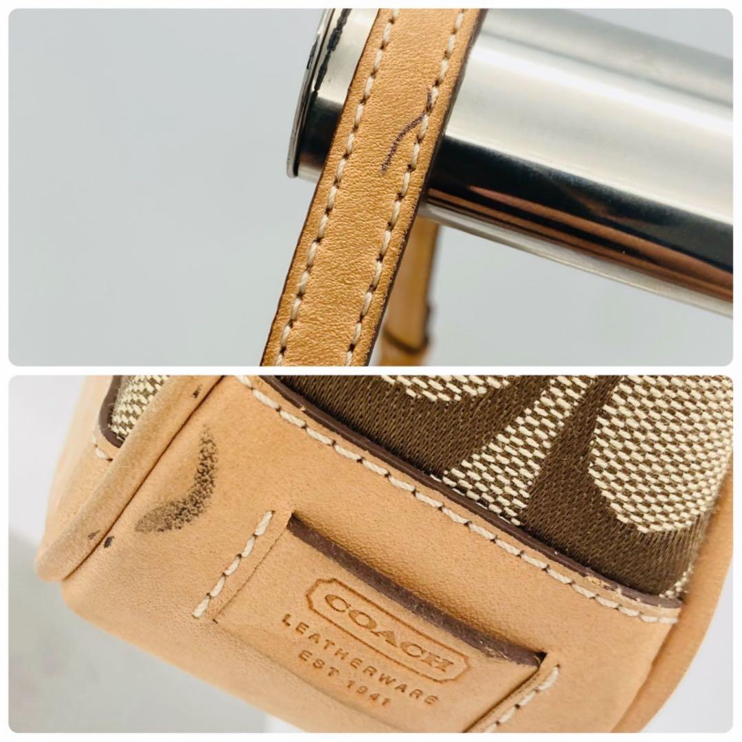 COACH コーチ アクセサリーポーチ ワンショルダー シグネチャー ブラウン