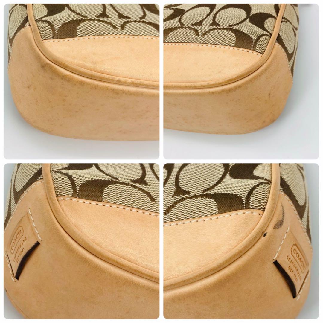 COACH コーチ アクセサリーポーチ ワンショルダー シグネチャー ブラウン