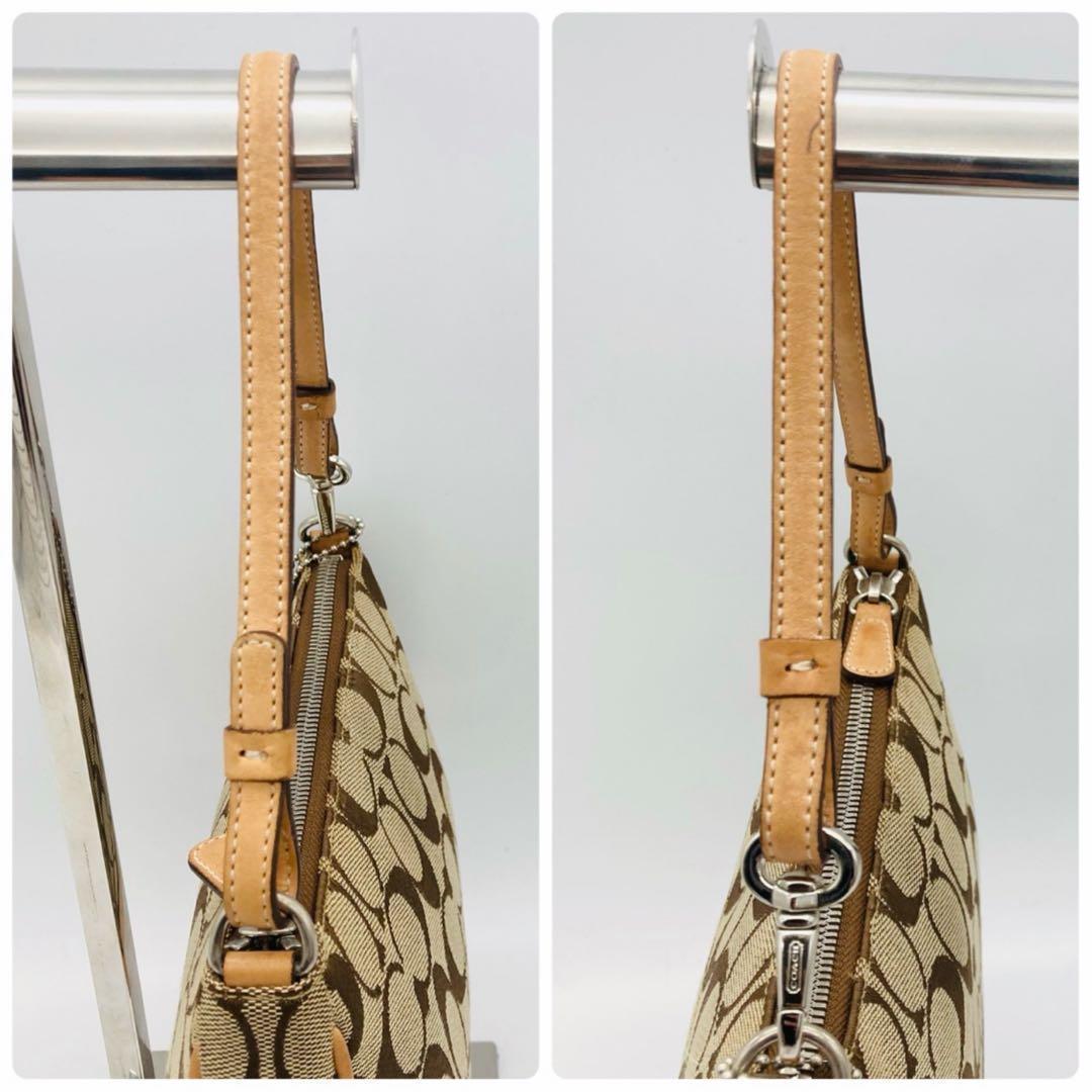 COACH コーチ アクセサリーポーチ ワンショルダー シグネチャー ブラウン