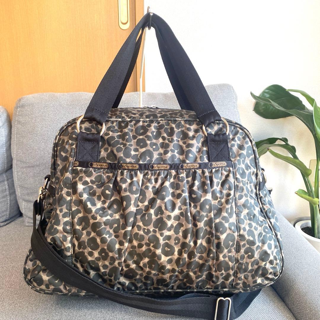 【極美品　廃盤型】レスポートサック　アビーキャリーオン　ボストンバッグ　ヒョウ柄