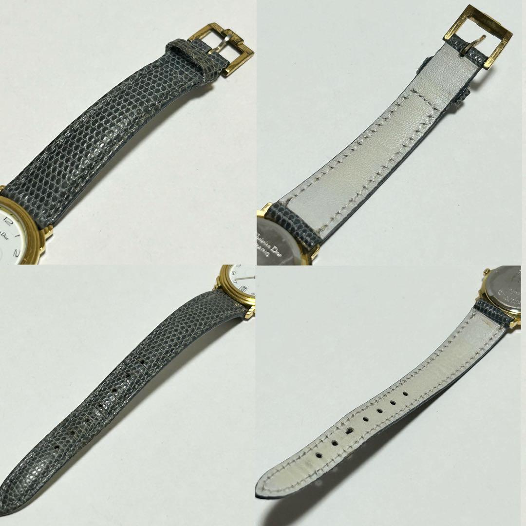 稼働/新品電池 ディオール Dior デイト ラウンド 白文字盤 腕時計