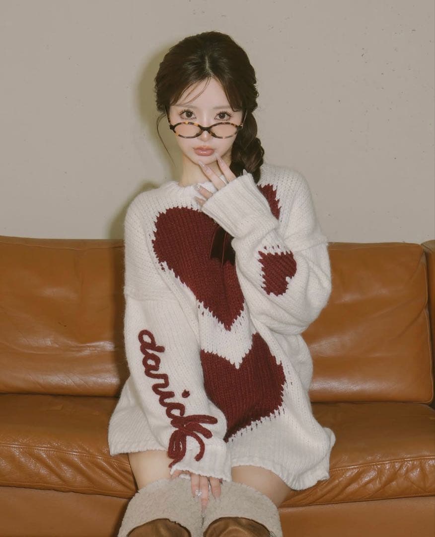 【新品未使用】Darich ハートロゴローゲージニットチュニック IVO