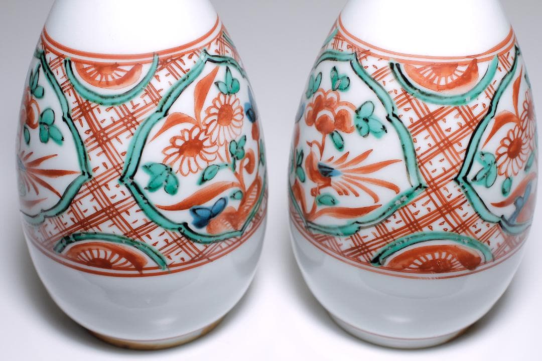 六代 高橋道八(1881-1941) 呉須赤絵 徳利 ニ客