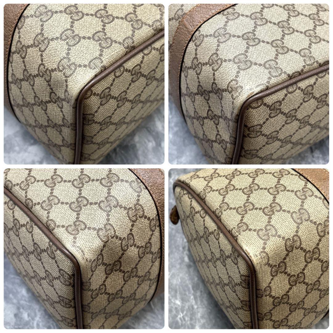 ✨美品✨GUCCI GG シェリーライン ボストンバッグ ベージュ レザー ロゴ