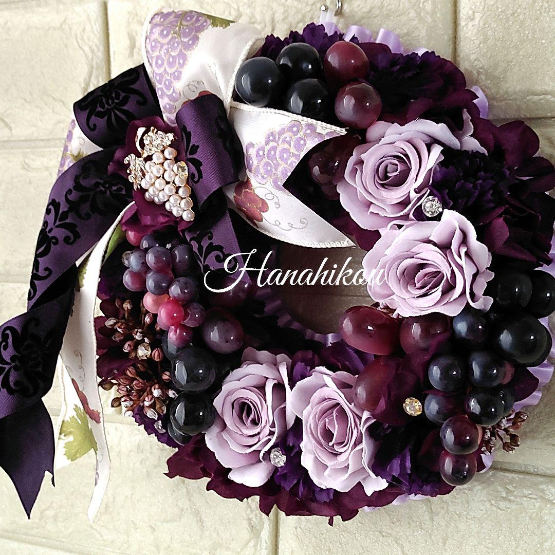 ☆まゆページ☆バラとダリアとピオニーの華やか豪華特大リース❀リース3個入❀