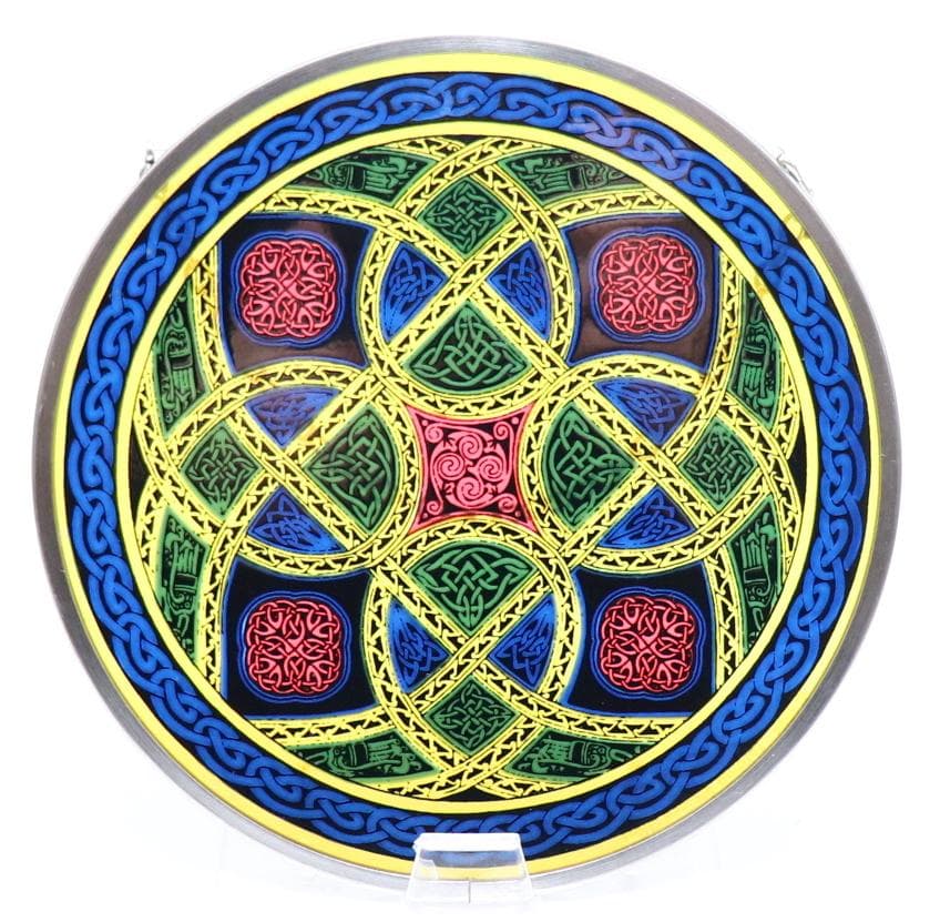 ケルト文様 ヴィンテージ ステンドグラス ケルズの書 キリスト 宗教