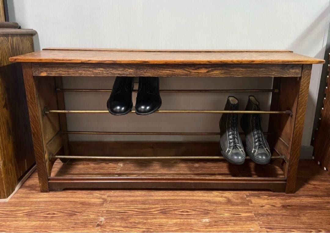 USA アンティーク　シューズラック　ビンテージ 家具　什器
