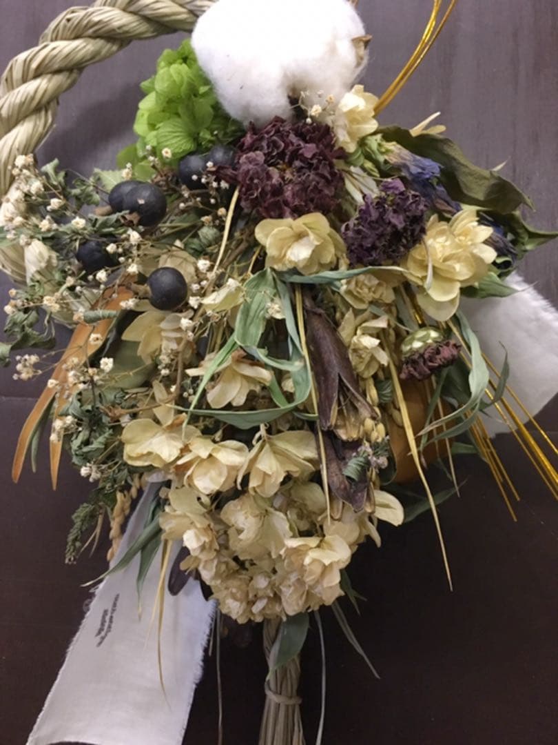 60.ドライフラワー スワッグ  しめ縄 松飾り 正月飾り リース