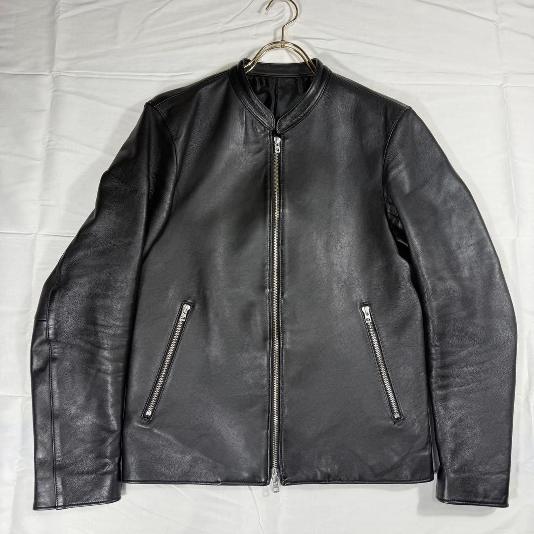【極美品】リドム　ライダースジャケット　Wジップ　ラムレザー　黒　L