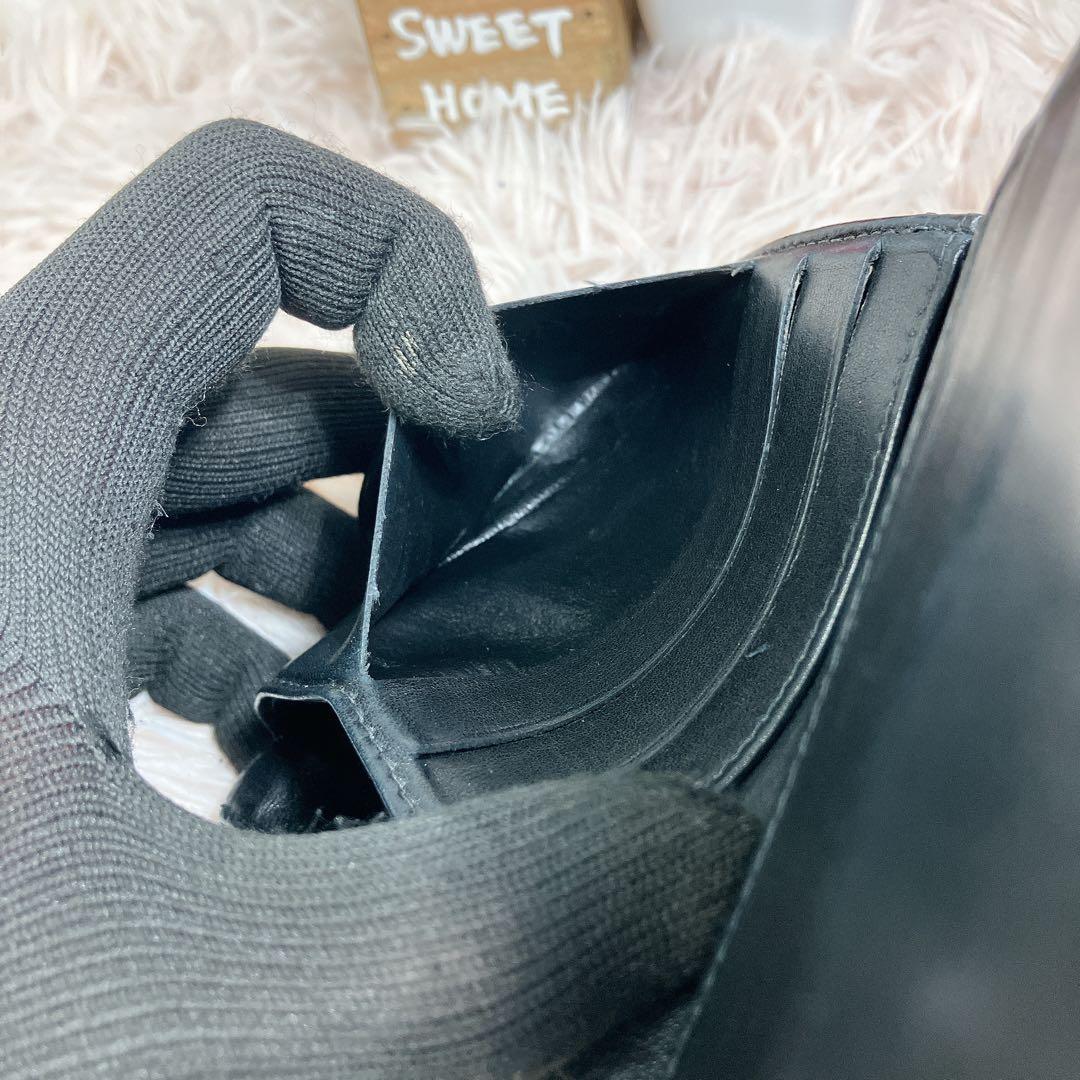 美品 CHANEL 二つ折り財布 ココマーク キャビアスキン レザー Wホック