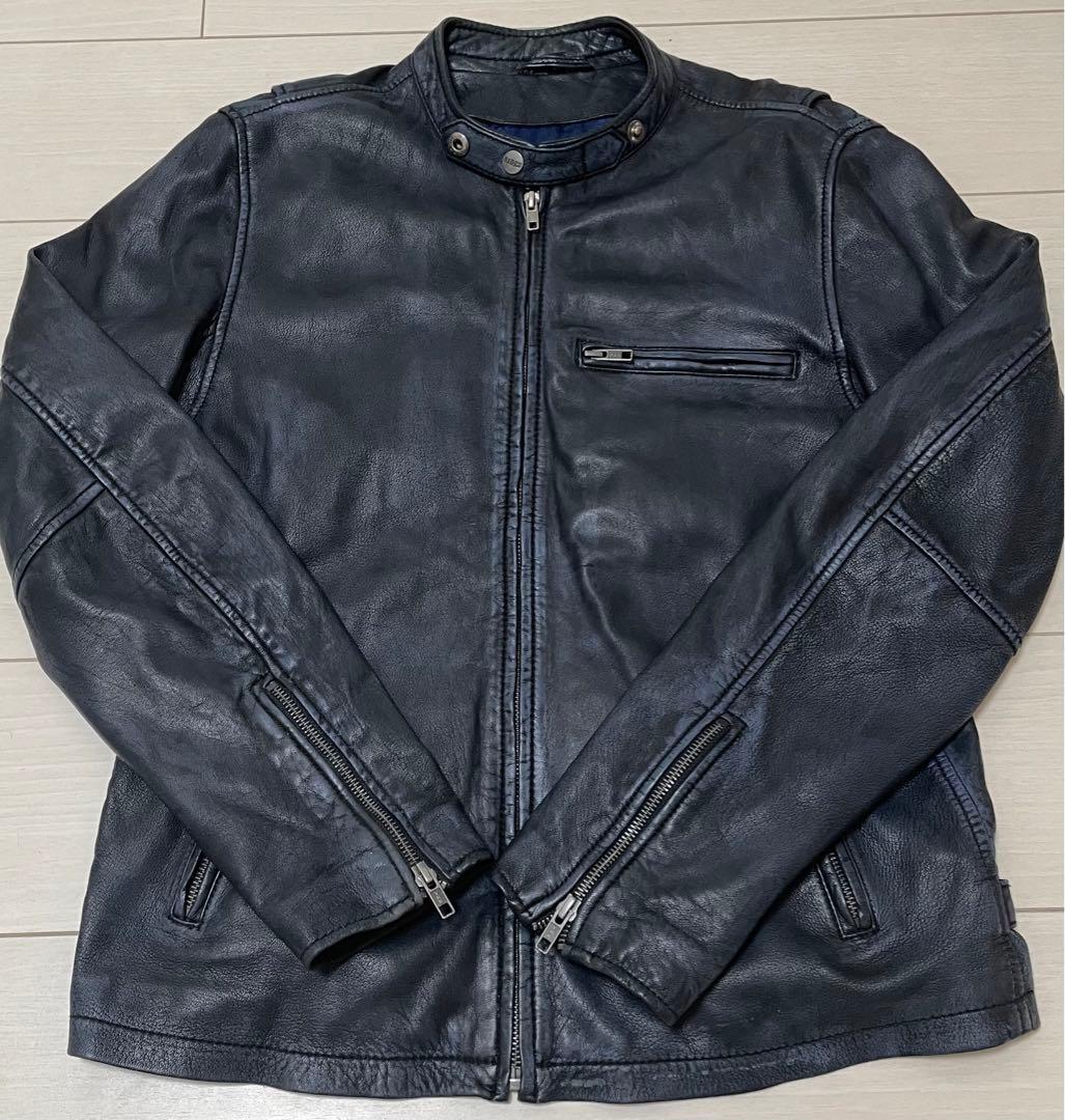 RIDEZ シープスキン　シングル　レザージャケット　メンズ　M
