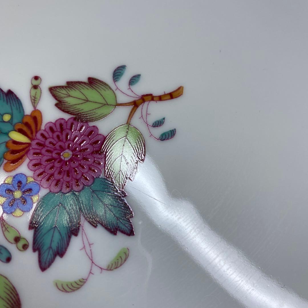 ヘレンド　アポニーフラワー多彩手付プレート　東Y7-0204☆2Fタカチ