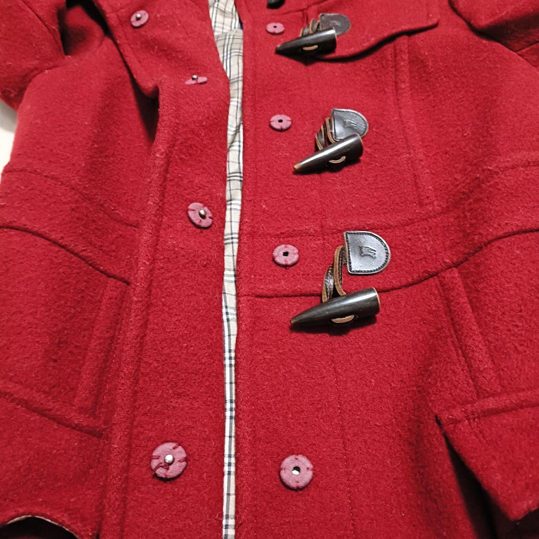 【美品】バーバリーブルーレーベル ダッフルコート ノバチェック レッド 38