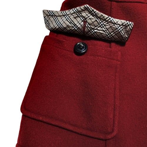 【美品】バーバリーブルーレーベル ダッフルコート ノバチェック レッド 38