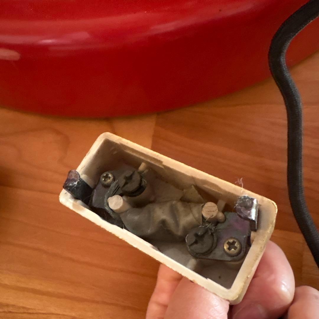 ビンテージ　昭和　照明器具　ペンダント　赤