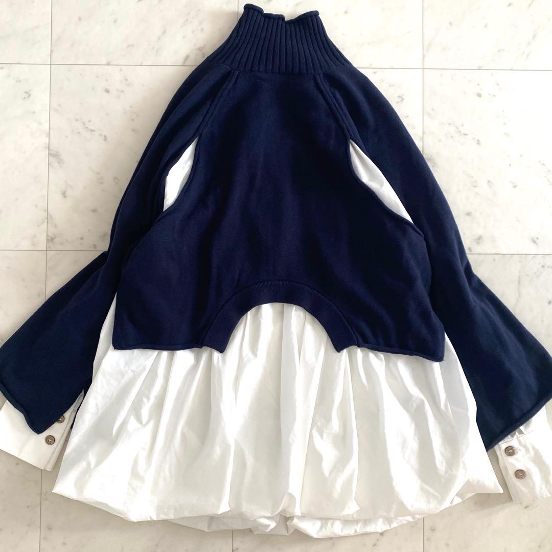 美品 エンフォルド ENFOLDヌーベルファインレイヤードバルーンプルオーバー