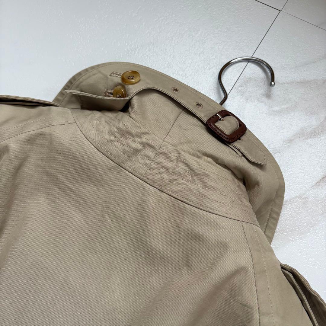 90s◆美品 BURBERRY ベルト付 トレンチコート カーキ ロング L