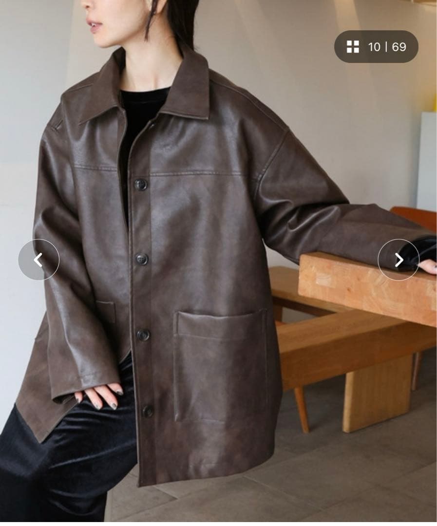 【未使用品】SELECT MOCA by son ステンカラーレザージャケット