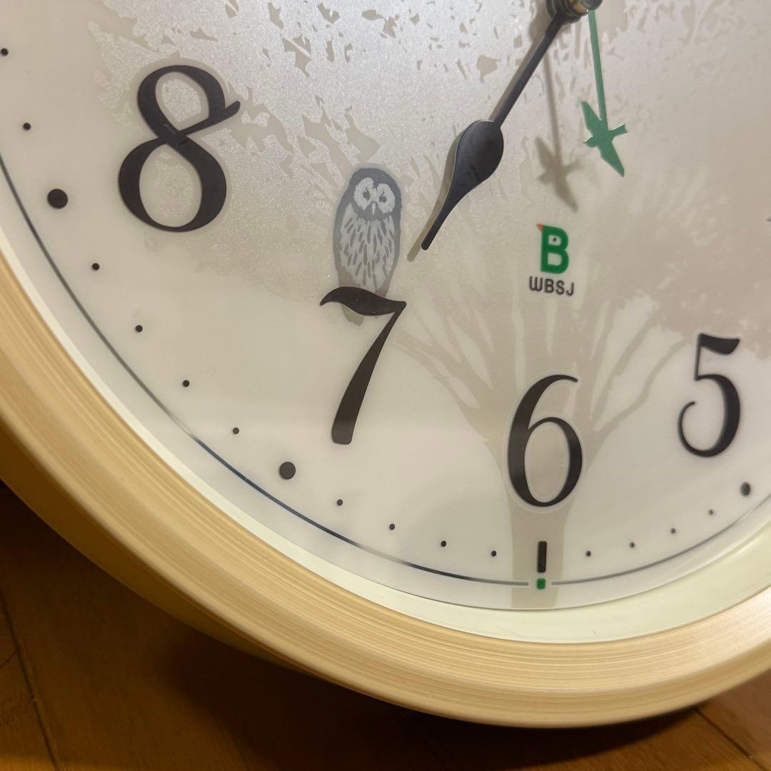 美品 リズム RHYTHM 電波時計 アナログ 連続秒針 野鳥の声 日本野鳥の会