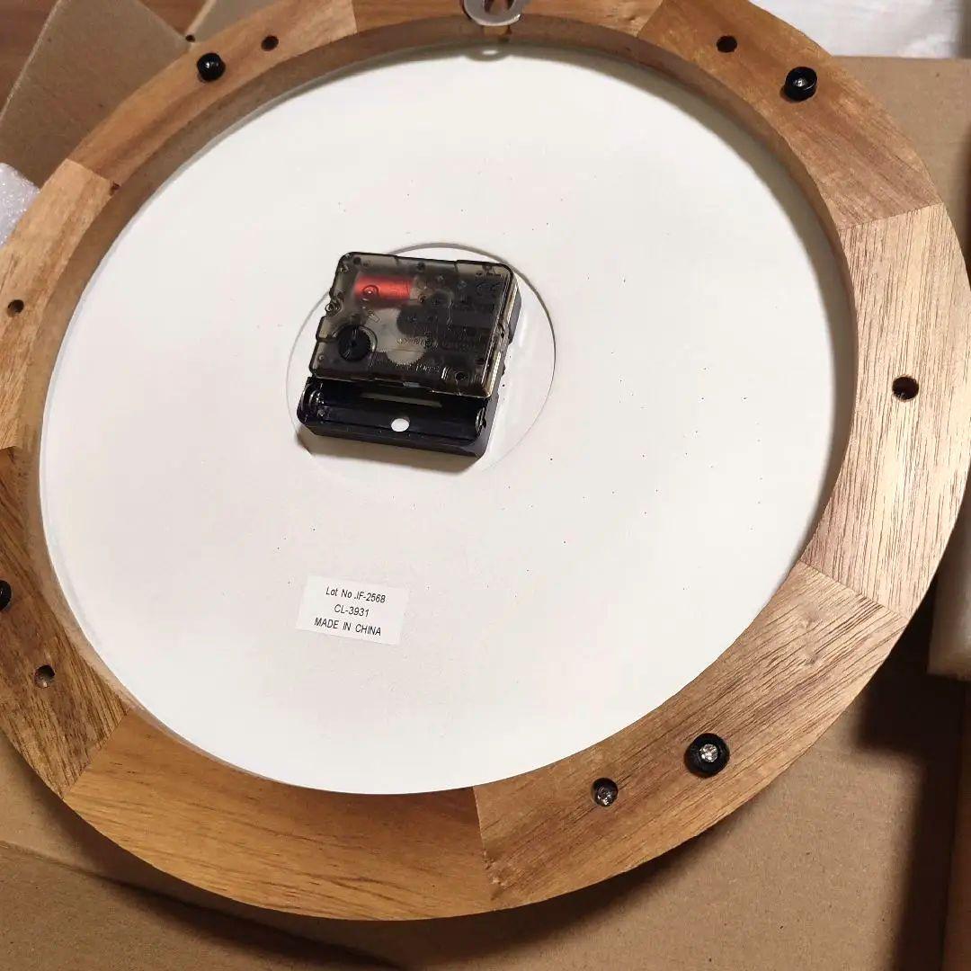 interform kemppi CL-3931天然木製三針柱壁掛時計アナログ白