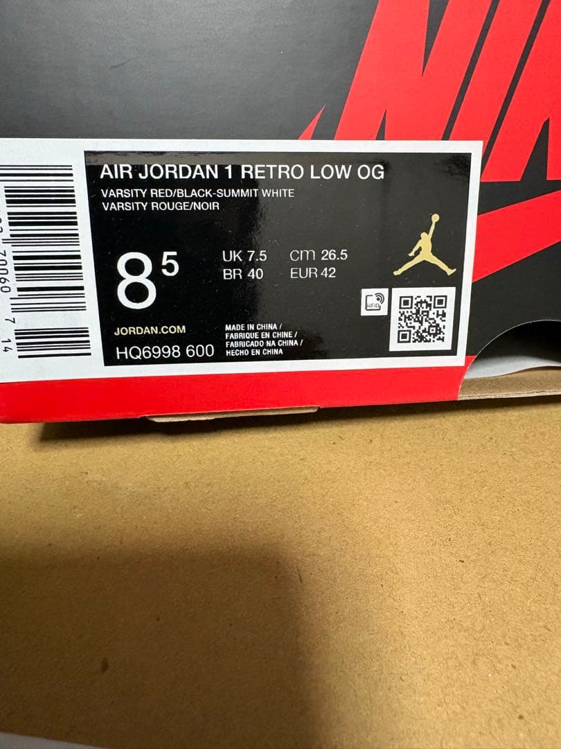 靴 NikeAirJordan 1Retro Low OG Chicago26.5