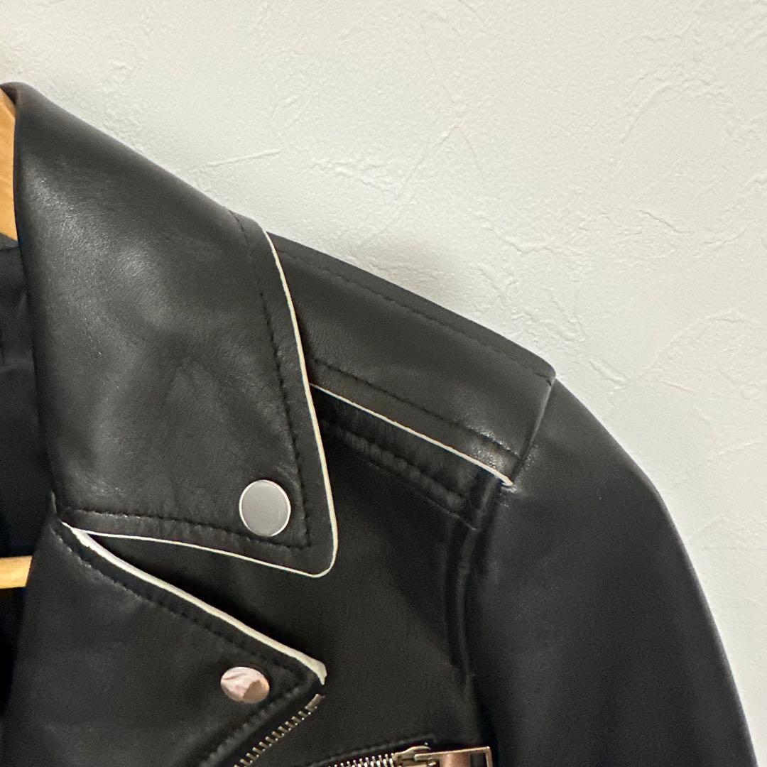 l*n様 セオリー ラムレザー ダブルライダースジャケット ショート丈