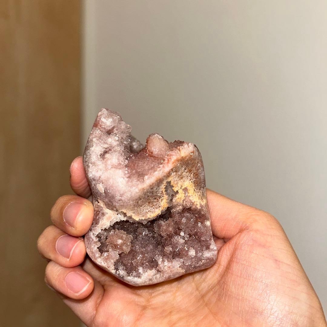 ピンクアメジスト 原石 190g キラキラ 天然石