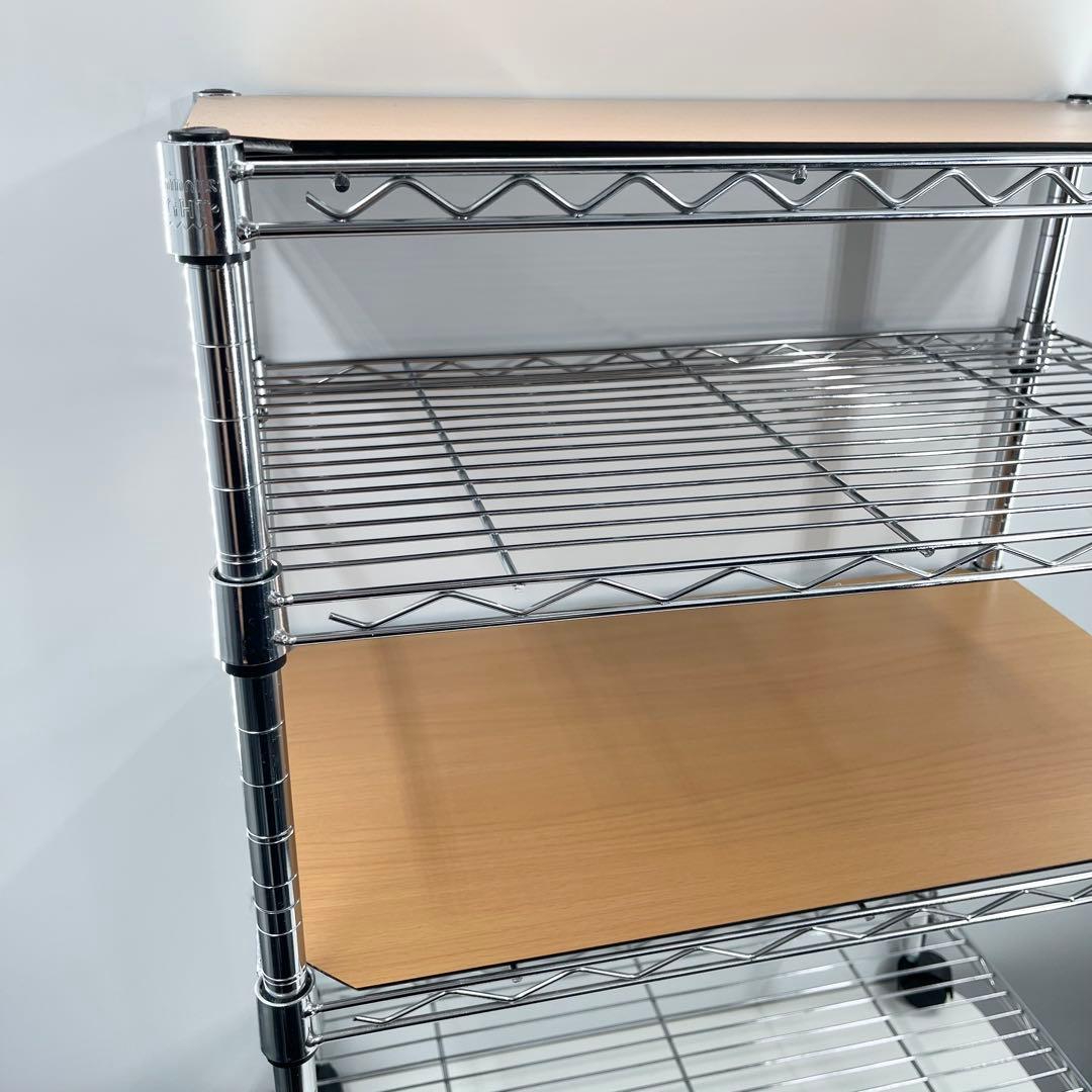 美品 Luminous ルミナス スチールラック メタルラック 4段 天板2枚付