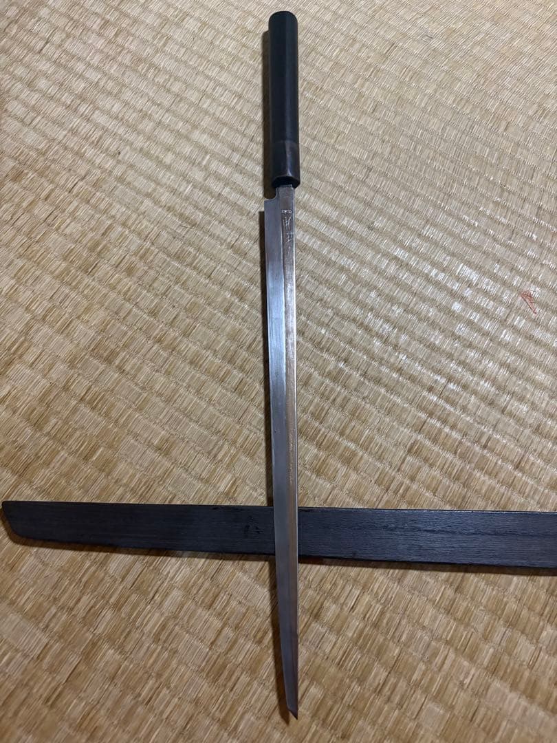 正本総本店　てっさ包丁　半鏡面仕立　刃渡り約33㎝　高級金蘭包丁袋付