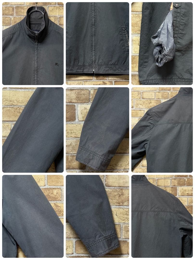 バーバリーロンドン　イングランド製　スイングトップジャケット　刺繍ロゴ　XXL