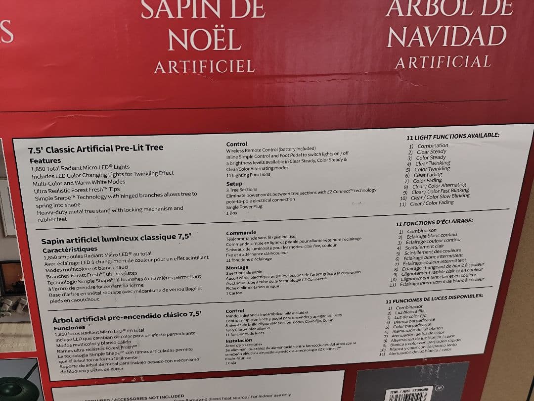 7.5フィート クラシック人工クリスマスツリー