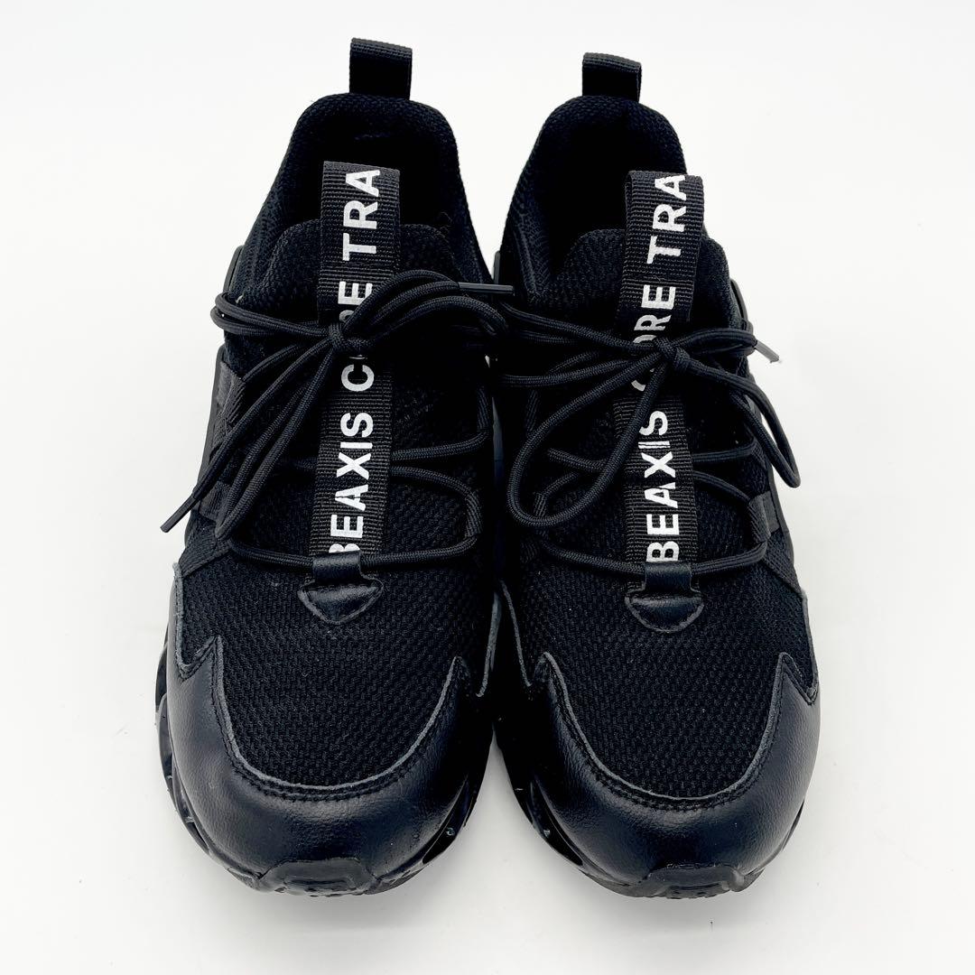 BEAXIS スニーカー ブラック 厚底 メッシュ 25cm スポーツ