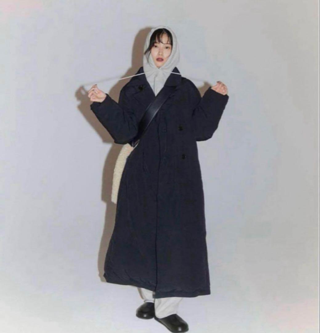 アンヌーク 黒 ダウンロングコート