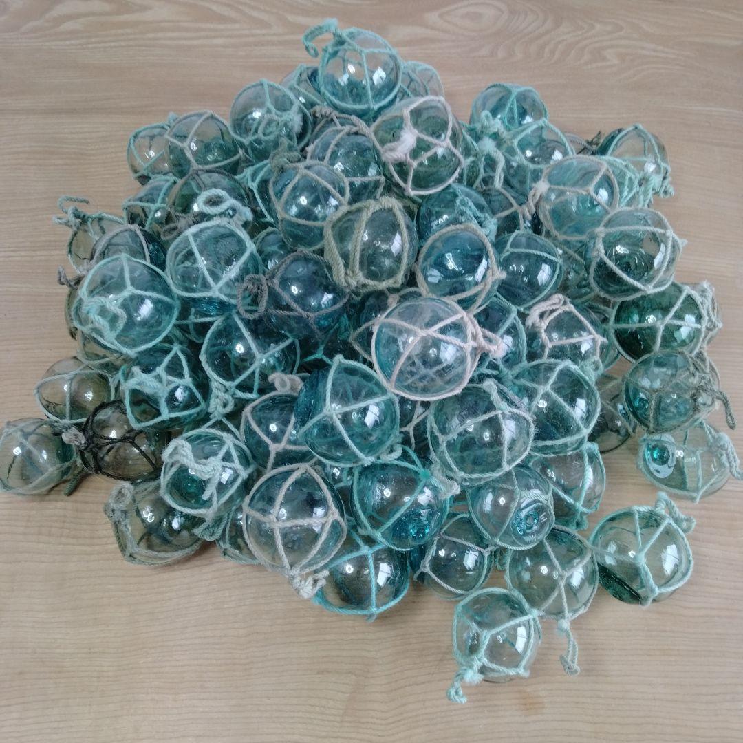 ガラス浮き球　浮き玉　ガラス玉　９９個セット　網紐付き