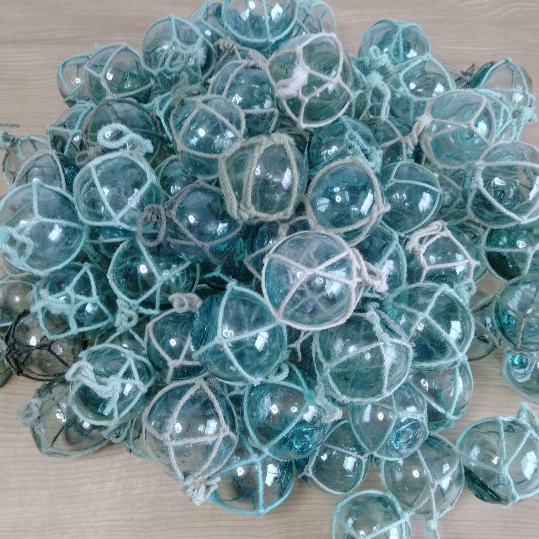 ガラス浮き球　浮き玉　ガラス玉　９９個セット　網紐付き