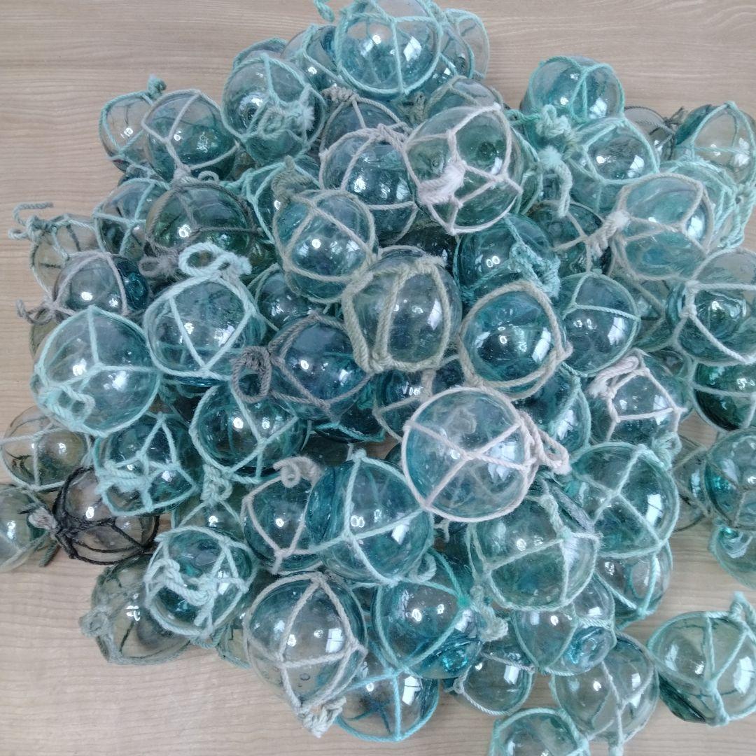ガラス浮き球　浮き玉　ガラス玉　９９個セット　網紐付き