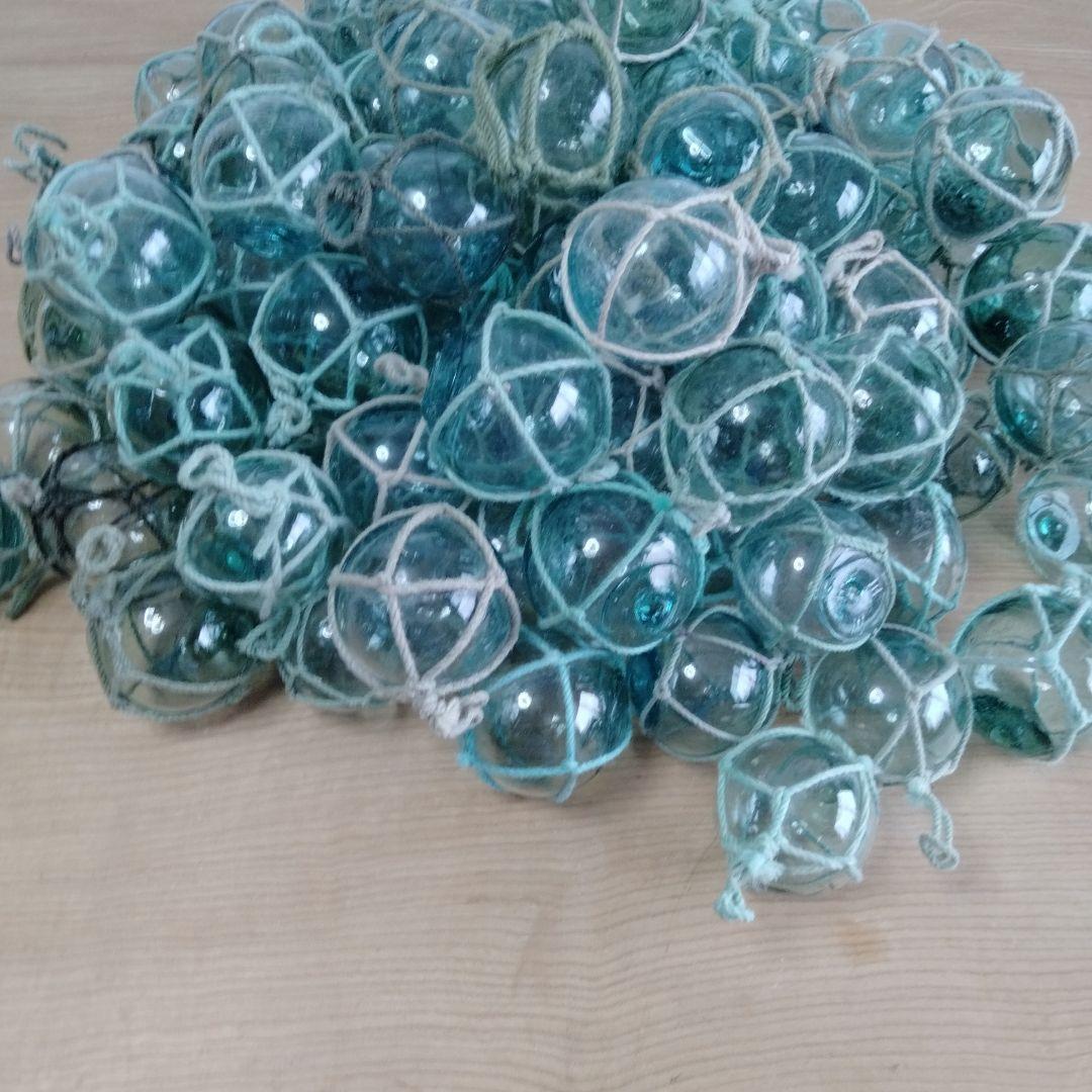 ガラス浮き球　浮き玉　ガラス玉　９９個セット　網紐付き