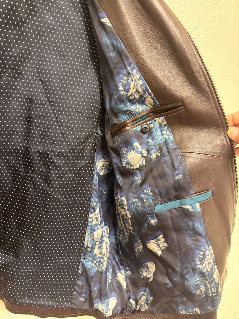 Paul Smith ラムレザージャケット 羊革 裏地デザイン 日本正規 3L