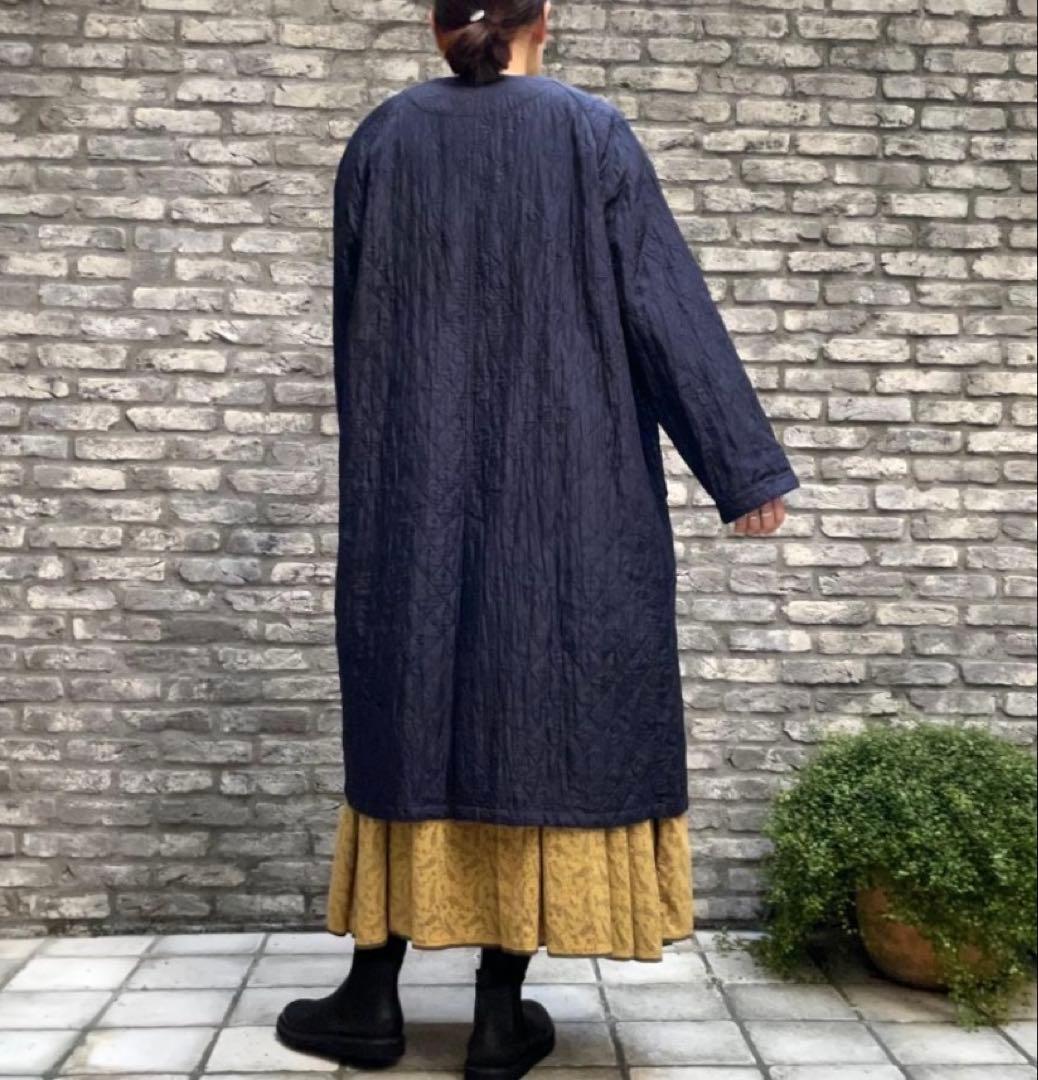 maison de soil メゾンドソイル　シルクキルティングロングコート