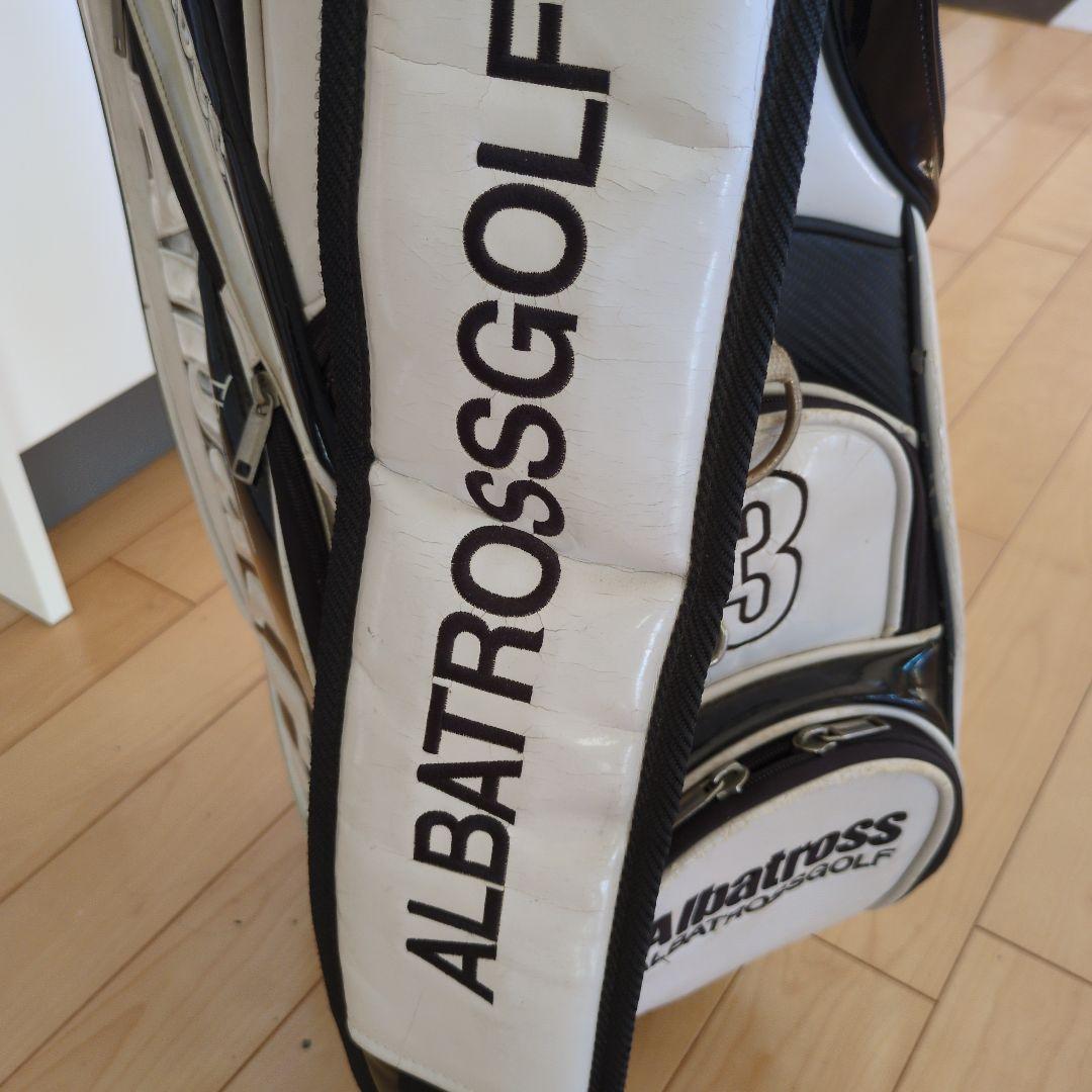 ALBATROSS ゴルフ！ キャディバッグ ブラック/ホワイト