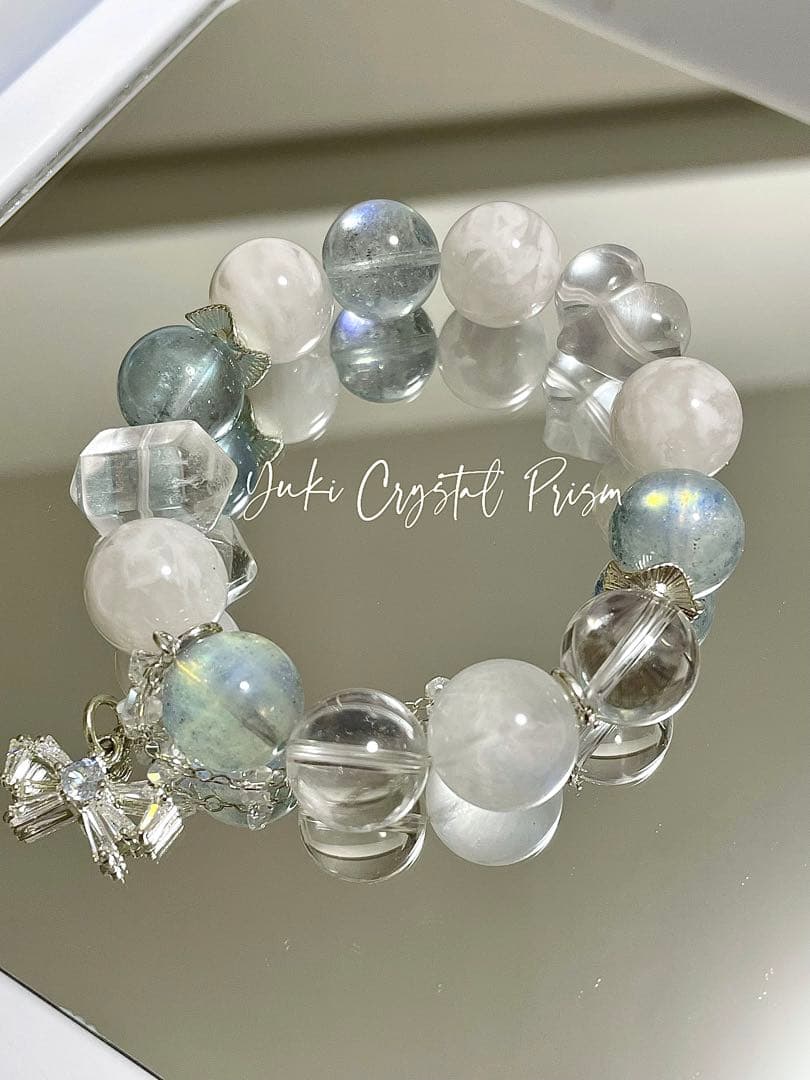クリスタル×アクアマリン×ブルームーンストーン×スノーフレークファントムクォーツ