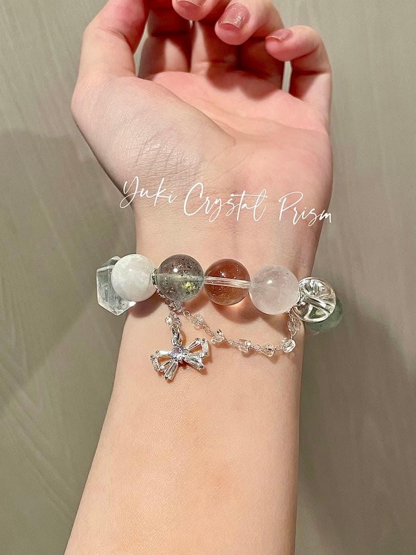 クリスタル×アクアマリン×ブルームーンストーン×スノーフレークファントムクォーツ