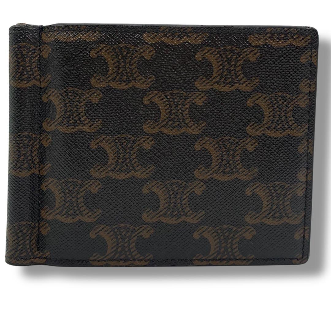 美品✨セリーヌ ビルクリップウォレット マネークリップ トリオンフ マカダム 黒