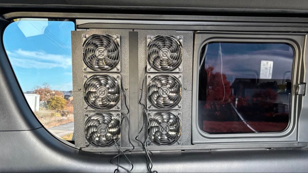 ハイエース 換気扇 ぴーちゃん 助手席 防虫ネット 6連用アタッチメント