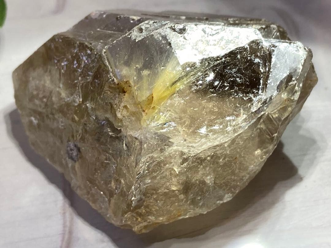 タイチンルチル内包✨虹入り　スモーキー　クォーツ かちわり　ラフストーン　原石