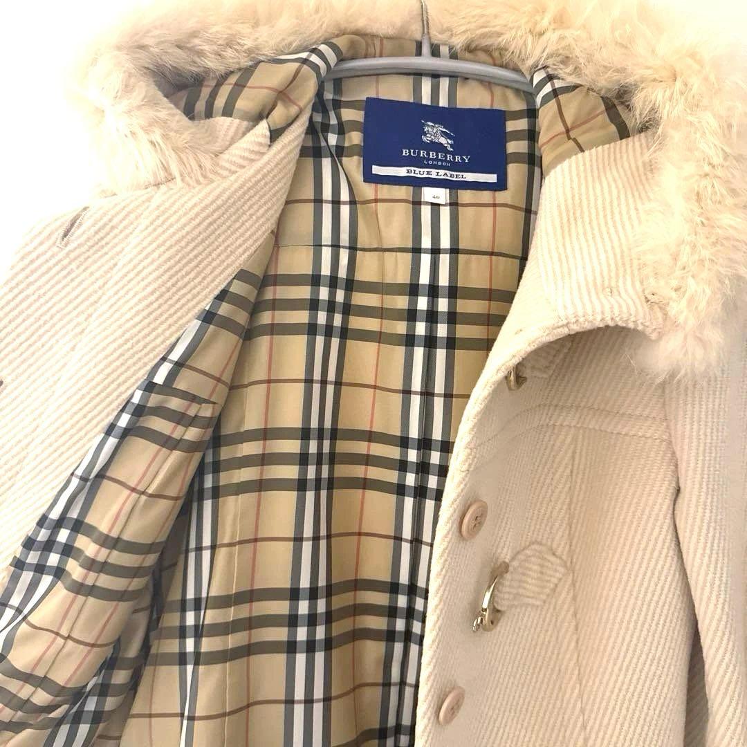 BURBERRY BLUE LABEL ラビットファー　ダッフルコート