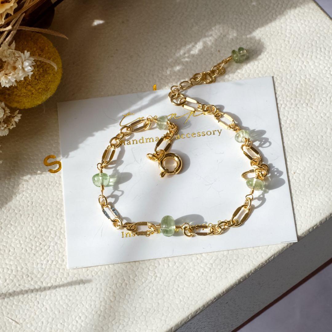 Q's B 希少！14kgfオパリーナ・ネオンブルーアパタイトピアス