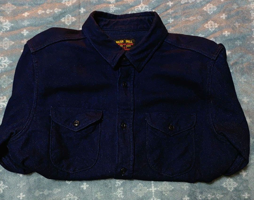ウエス無地ネルシャツ UES インディゴヘビーネルシャツ No 501655 L